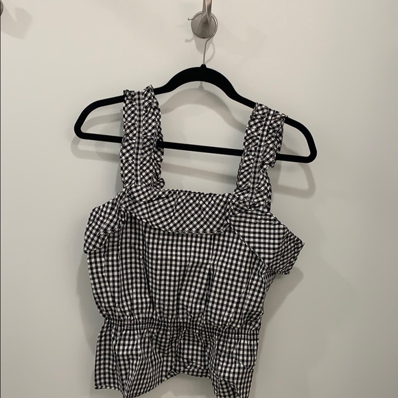 NWT 7 For All Mankind Women’s Ruffle Strap Top LG - Picture 2 of 8